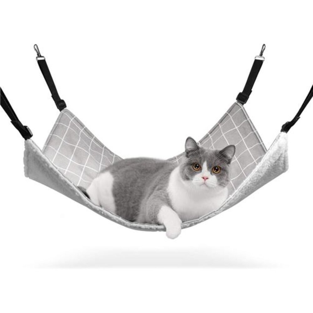 Reversible Cat Hammock, Breathable Pet Cage Hammock with Adjustable Straps